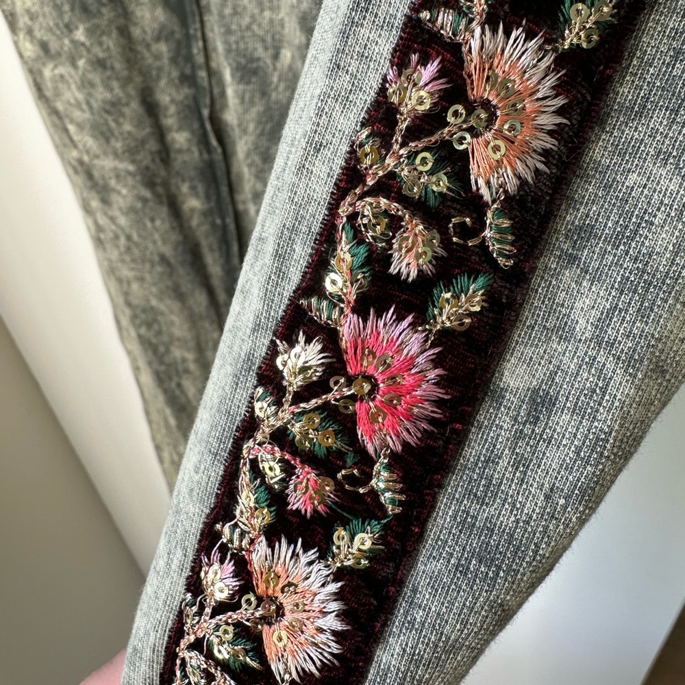 Aratta Silent Journey Juliette Wide Leg Embroidered Stone Wash Trouser Pants - Picture 8 of 9